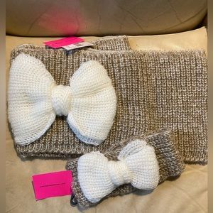 New With Tags:  Matching Betsey Johnson Infinity Scarf And Headband